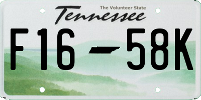 TN license plate F1658K