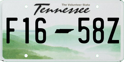 TN license plate F1658Z