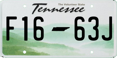 TN license plate F1663J