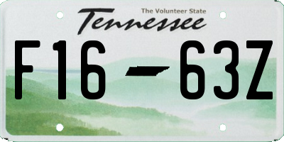 TN license plate F1663Z