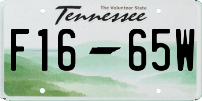 TN license plate F1665W