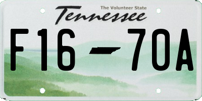 TN license plate F1670A