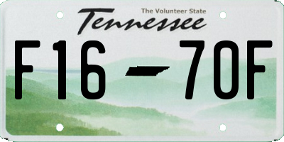 TN license plate F1670F