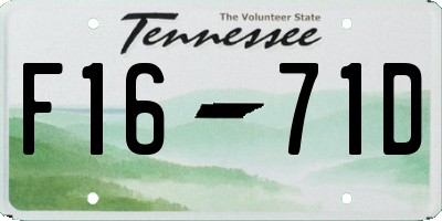 TN license plate F1671D