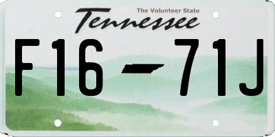 TN license plate F1671J