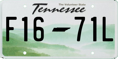 TN license plate F1671L