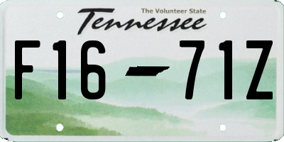 TN license plate F1671Z