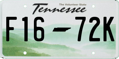 TN license plate F1672K