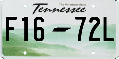 TN license plate F1672L