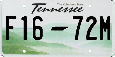 TN license plate F1672M