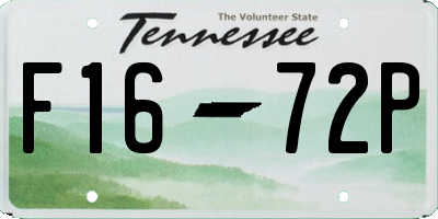 TN license plate F1672P