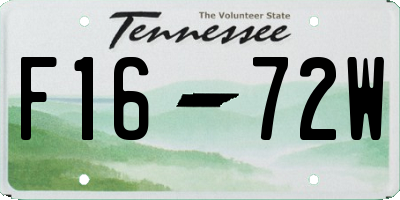 TN license plate F1672W