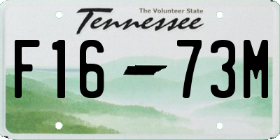 TN license plate F1673M