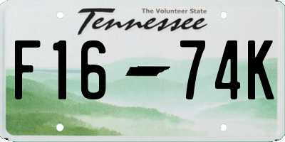 TN license plate F1674K