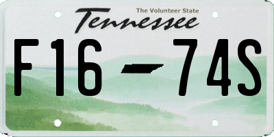 TN license plate F1674S