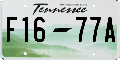 TN license plate F1677A