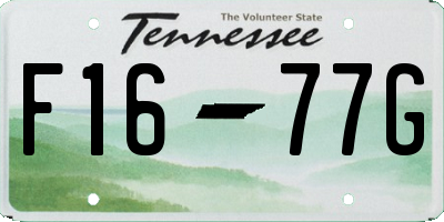 TN license plate F1677G
