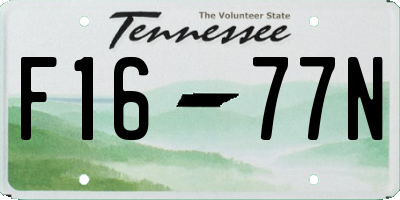 TN license plate F1677N