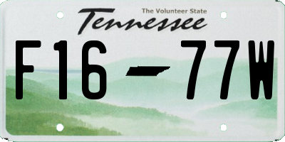 TN license plate F1677W