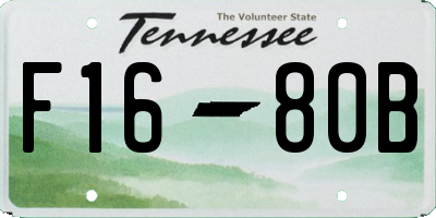 TN license plate F1680B