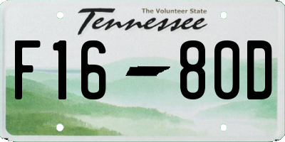 TN license plate F1680D