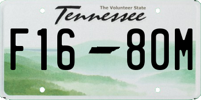 TN license plate F1680M