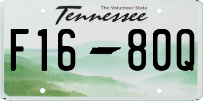 TN license plate F1680Q
