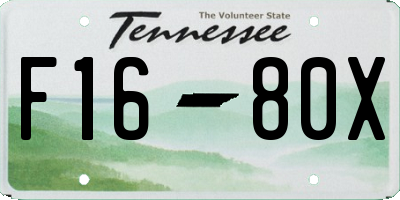 TN license plate F1680X