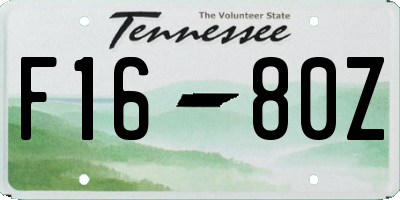 TN license plate F1680Z