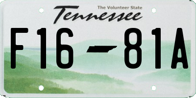 TN license plate F1681A
