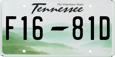 TN license plate F1681D