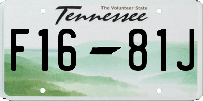 TN license plate F1681J