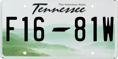 TN license plate F1681W