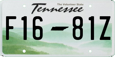 TN license plate F1681Z