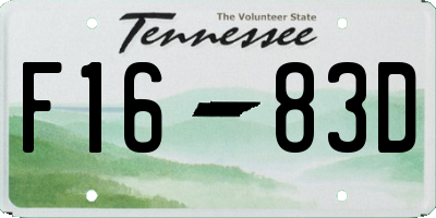 TN license plate F1683D