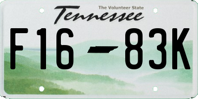 TN license plate F1683K