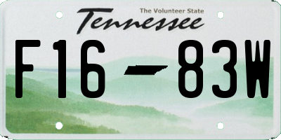 TN license plate F1683W
