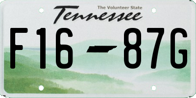 TN license plate F1687G