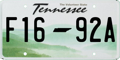 TN license plate F1692A
