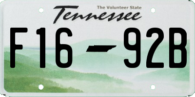 TN license plate F1692B
