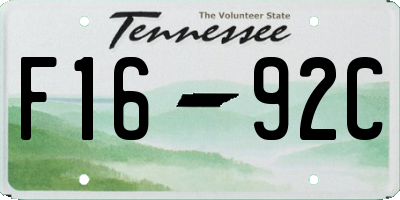TN license plate F1692C