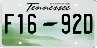 TN license plate F1692D