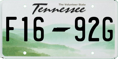 TN license plate F1692G