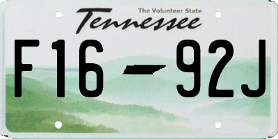 TN license plate F1692J