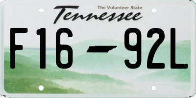 TN license plate F1692L