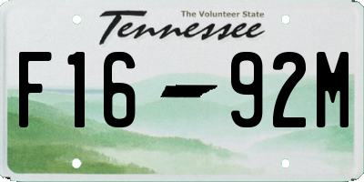 TN license plate F1692M