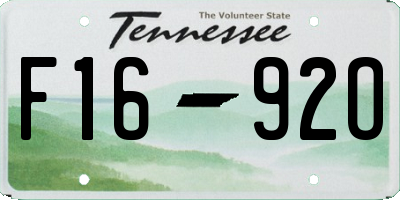 TN license plate F1692O