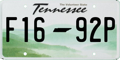 TN license plate F1692P