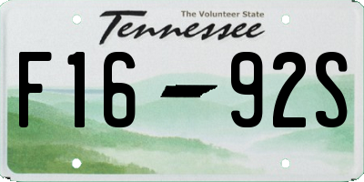 TN license plate F1692S
