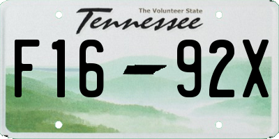 TN license plate F1692X